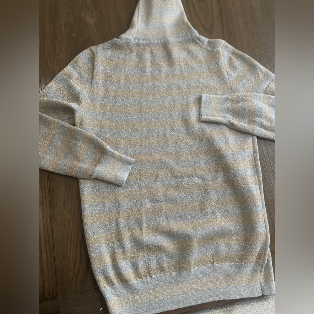 J. Crew metallic Lurex Striped turtleneck Sweater top ##